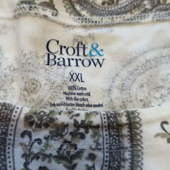 Women's Croft & Barrow white paisley print blouse size XXL - Picture 2 of 4